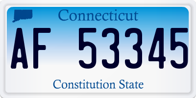 CT license plate AF53345