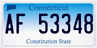 CT license plate AF53348