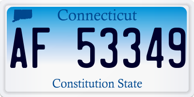 CT license plate AF53349