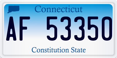 CT license plate AF53350