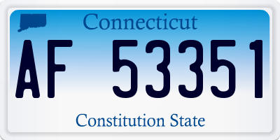 CT license plate AF53351