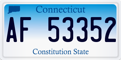 CT license plate AF53352