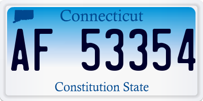 CT license plate AF53354