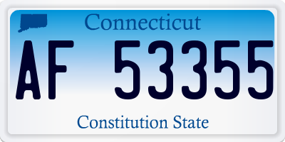 CT license plate AF53355