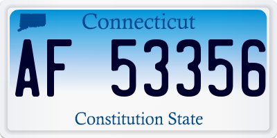 CT license plate AF53356