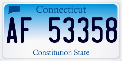 CT license plate AF53358
