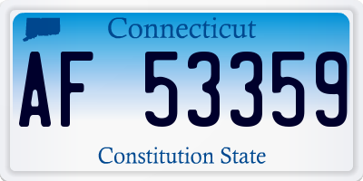 CT license plate AF53359