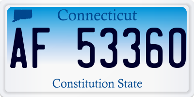 CT license plate AF53360