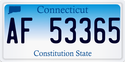 CT license plate AF53365