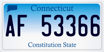 CT license plate AF53366