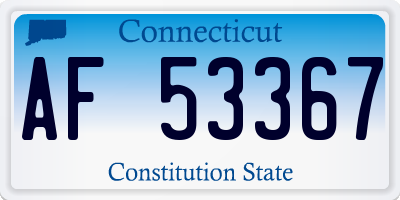 CT license plate AF53367