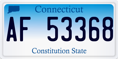 CT license plate AF53368