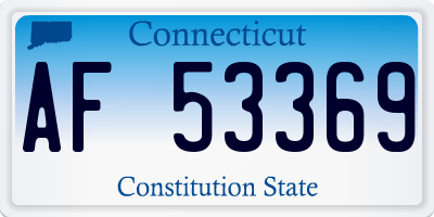 CT license plate AF53369