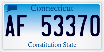 CT license plate AF53370