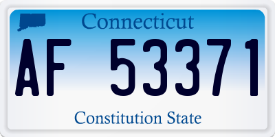 CT license plate AF53371