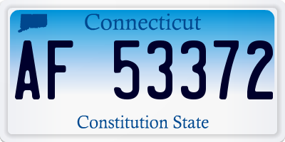 CT license plate AF53372