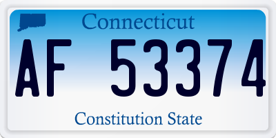 CT license plate AF53374