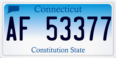 CT license plate AF53377