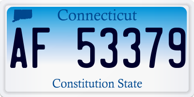 CT license plate AF53379