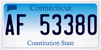 CT license plate AF53380