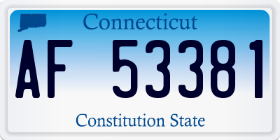 CT license plate AF53381