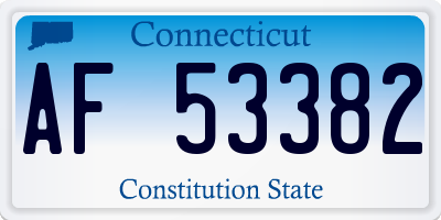 CT license plate AF53382