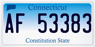 CT license plate AF53383
