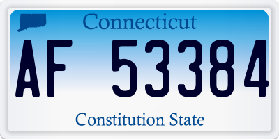 CT license plate AF53384