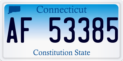 CT license plate AF53385