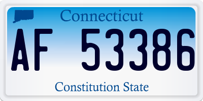 CT license plate AF53386
