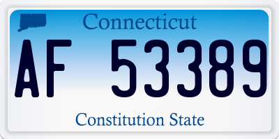 CT license plate AF53389