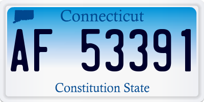 CT license plate AF53391