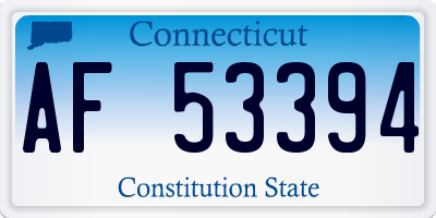 CT license plate AF53394