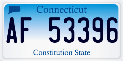 CT license plate AF53396