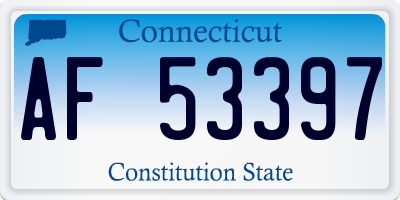 CT license plate AF53397