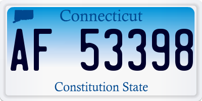 CT license plate AF53398