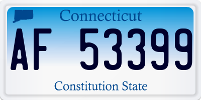 CT license plate AF53399