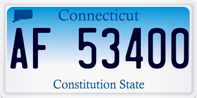 CT license plate AF53400