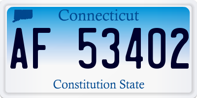 CT license plate AF53402