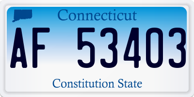 CT license plate AF53403