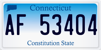 CT license plate AF53404