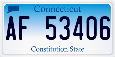 CT license plate AF53406