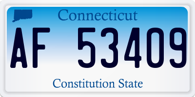 CT license plate AF53409