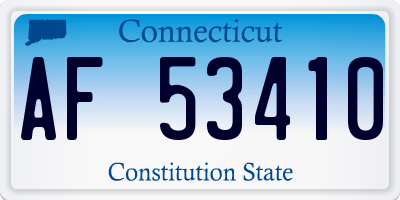 CT license plate AF53410
