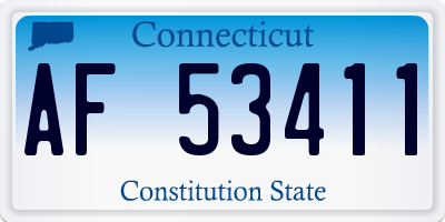 CT license plate AF53411