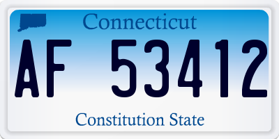 CT license plate AF53412
