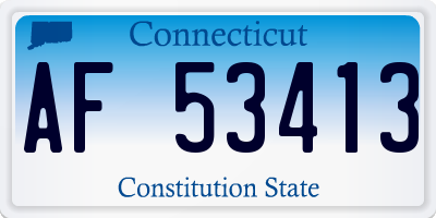 CT license plate AF53413