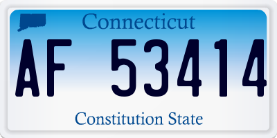 CT license plate AF53414