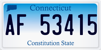 CT license plate AF53415
