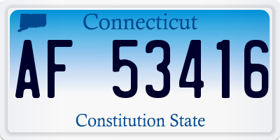 CT license plate AF53416